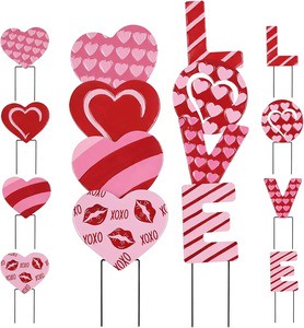 Custom 18x24 H-Stakes Plastic Metal Yard Lawn Signs for Valentine's Day Garden Party Supplies; Love Decorations Outdoor Weddings