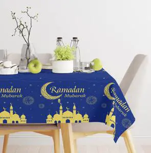 Ramadan Decorations Glitter Sparkle Sequin Tablecloth Wedding Birthday Party Decor Disposable Table Covers