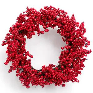 Christmas Wreath With Bell PVC Christmas Wreath With Red Ball