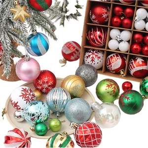 Multicolor Shatterproof Candy Shaped Christmas Balls Ornament Set Sequined Xmas Tree Home Party Wedding Holiday Decorations