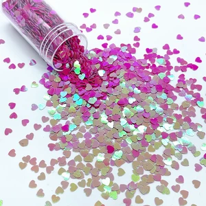 High Quality Magenta Sparkle Heart Shape Sequins GRS & OEKO Sequins for Craft, Wedding & Party Decoration, Bulk Supply