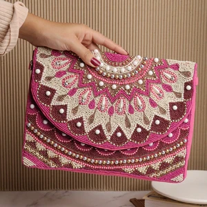 2025 Handmade Women Luxury Trendy Party Wedding Banquet Glitter Sequin Embroidered Beaded Sling Shoulder Bag by glowin fashion