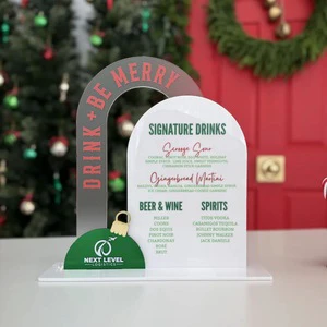 Customized UV-Printed Double Half Acrylic Arched Frosted White Mirror Wedding Table Numbers Menu Sign for Wedding Reception