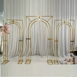 Gold Stainless Steel Wedding Arch Backdrop for Party Event Stage Decor-Eco-Friendly & Portable