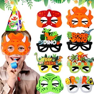 New Cartoon Tyrannosaurus Rex Dinosaur Glasses Fluorescent Children's Birthday Party Decoration Mask