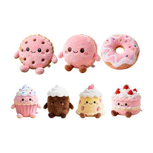 Custom Wholesale Kawaii Foodie Plush Toy Cookie Donut Macaron Cupcake Cake Soft Stuffed Dessert OEM ODM For Promotional Gift