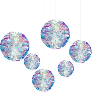 Hanging Decorations Iridescent Honeycomb Ball Rainbow Decoration For Shower Wedding Birthday Frozen Theme Party Decoration
