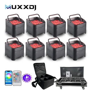4*18W Waterproof RGBWA+UV 6in1 Up Lighting Led Outdoor Wedding DMX Battery Wireless Uplight With Remote App Control