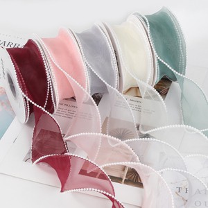 Pearl Mermaid Tail Tulle Ribbon Ruffled Tulle Floral Packaging Supplies Bouquets Handmade Meteor Tulle Cake Ribbon