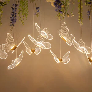 Butterfly Pendant Light Wedding Hall Ceiling Elegant Hanging Decoration for Wedding Decorations