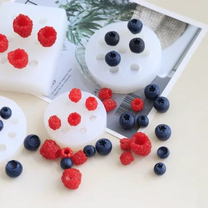 DUMO Blueberry Raspberry Wlid Strawberry Fruit Chocolate Baking Cake Silicone Aroma Candle Mold Cake Decorating Tools