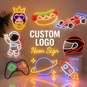 Dropshipping No MOQ Custom Business Logo LED Neon Light Sign Acrylic Transparent Base Wall Lighted Board For Cafe Shop Bar