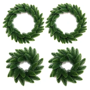 Real Touch Christmas Wreath Natural Droopy Soft Bendable Faux Cedar Christmas Wreaths for Winter Christmas Decorations