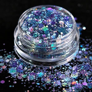 Bulk Chunky Cosmetic Glitter Powder Set Iridescent Hexagon Sequins For Nail Art Epoxy Resin Crafts Face Body Hair Makeup
