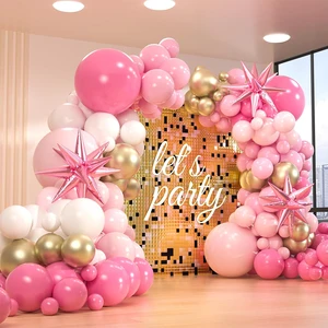 Hot Sale 160pcs/set pink Valentine's Day Graduation Halloween Mother's Day Birthday Party Eco-Friendly Durable Foil Balloons
