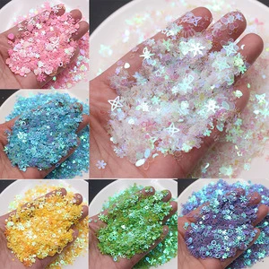 500g Multi-Confetti Glitter Sequins PVC Shell Colorful Heats Snowflake DIY Party Crafts Festive Decorations Supply