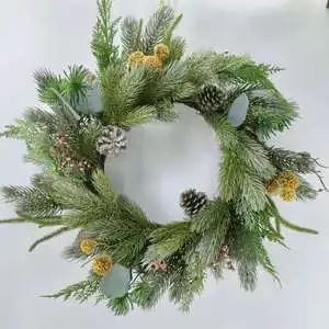 Christmas Wreath for Home Decoration Elegant Flowers and Plants for Festive Season