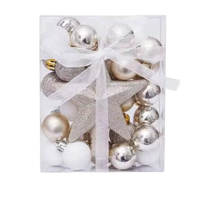 High Quality 3cm Christmas Tree Hanging Ball 30pcs/Box for Home Showcase Dance Party Decoration with Star Top
