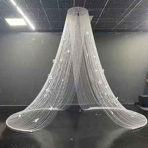 Wedding Ceiling Background Decoration Curtain Featuring Earth Butterflies Dreams Paths Stage Designs-Acrylic Material