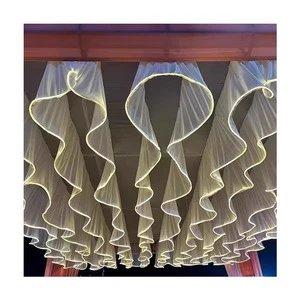KAVI Glowing Ceiling Pleated Light Curtain Ceiling for Wedding Decoration Wedding Props