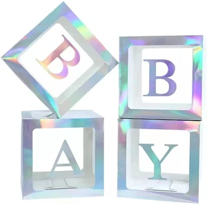 30cm Multicolor Letter Box Balloon Box for Birthday Wedding Custom Name Party Decoration Kids Babyshower Girl DIY Letter Boxes