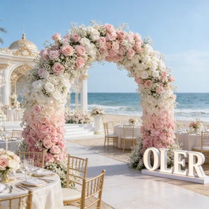 OLERAY Heart Shaped Flower Arch Silk Floral Arch for Wedding Event Backdrop Decor Wholesale