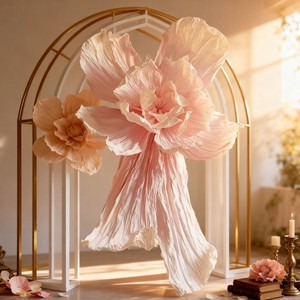 Handmade Gradient Giant Crepe Paper Flowers Oversized Artificial Paper Floral For Wedding Backdrop Stage Decoration