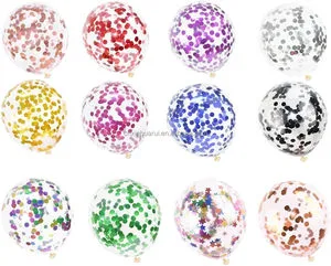 Sequins Color and Shape Customized Confetti Round Latex Balloons for Advertisement Wedding Birthday Party Decoration