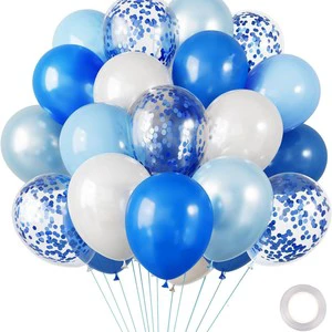 43 Party Balloons Blue Set 12 Inch Latex Balloons Confetti Birthday Wedding Decorations