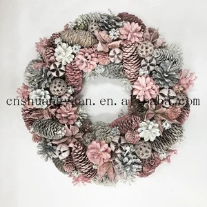 Christmas New Design Rose Wreath for Holiday Wedding Party Decoration Supplies Hook Ornament Craft Gifts