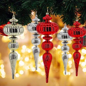 Hand Painted Gourd Shaped Christmas Tree Decoration Plastic Decorative Balls Outdoor Christmas Decorative Balls Decorative Gourd