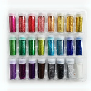 24 Color 1/96' Extra Fine Glitter Powder Dust for Face Makeup Nail Art