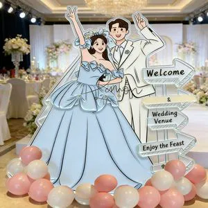 Non-Illuminated Eco-friendly Frosted Acrylic Wedding Welcome Sign with Custom Shape for Indoor Use in Companies and Hospitals