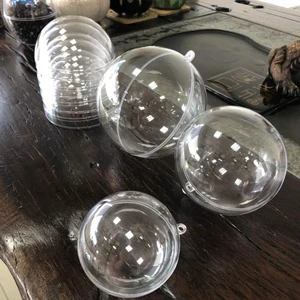 Christmas Ornaments Transparent Plastic clear Balls Openable Hollow Hanging Xmas 3CM-25CM