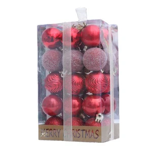 New Christmas 30-Piece Set of Plastic Ornament Balls Tree and Holiday Party Decorations Christmas Accessories China