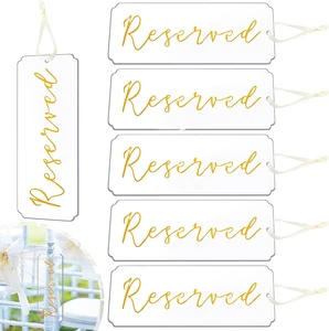 Custom Logo Acrylic Wedding Signs Reserved Signs for Weddings Church Restaurants Important Events Chair Identification