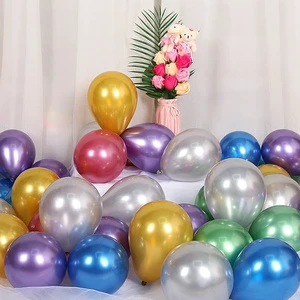 100pcs/set 5inch Multicolor Thickened Metal Round Latex Balloons for New Year Birthday Party Wedding Holiday Party Decorations