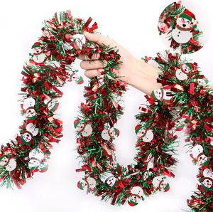 Hot-Selling Christmas Decorations Colorful Stocking Wreath And Santa Claus Gingerbread Man Garland