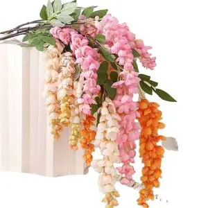 Abler Wisteria Flower Long Branch Artificial Silk Hanging Wedding Thanksgiving Graduation Easter Hall Hotel Soft Ceiling High