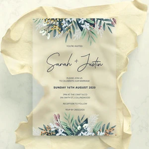Cute and Personalized Beautifully Designed Acrylic Plaque Sign Gift Custom Color logo Printed Acrylic Wedding Invitations Card