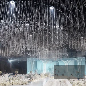 Hotel 10 Strip Crystal Beads Drapes Wedding Props Wedding Ceiling Decoration Stage Bead Curtain