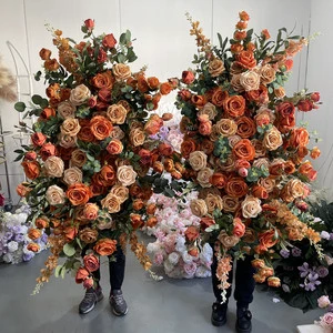 IFG New Designed Terracotta Colors Silk Flower Arrangement Swag Wreath for Wedding Decorations