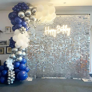 Merri Wish Factory Glitter Party Sequin Backdrop for Bridal Shower Birthday Decorations Bachelorette Party Supplies