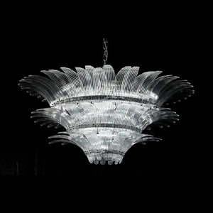 Large Wedding Hall Chandelier with LED and Acrylic Shade-Iron Art Wedding Decoration