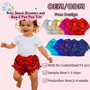 Baby Girls Shorts Sequin Sparkle Short Pants Kids Birthday Party Shorts Summer Pom Pom Diaper Cover Bloomers Bummies
