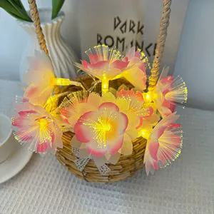 New Arrival LED Fiber Optic Flower String Lights Artificial Flower Fairy Lights for Holiday Wedding Party Ambient Decor