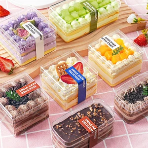 Wholesale Transparent Ps Plastic Sweet Candy Tiramisu Pastry Container Acrylic Cake Box
