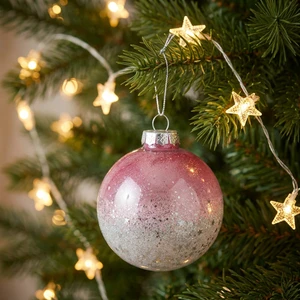 Xmas Plastic Ball Shatterproof Christmas Ball Tree Ornaments Shiny Glitter Chunky Powder Fillable Home Party Decor