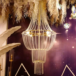 Wholesale Wedding Props Luxury Party Events Stage Decorative Hanging Ceiling Chandelier hotel Wedding Hall Crystal Lights