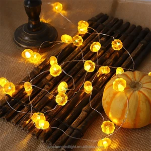 Factory Price Yellow Pumpkin String Lamp Fairy Atmosphere Ideas for Valentine's Day Wedding Festival Decoration